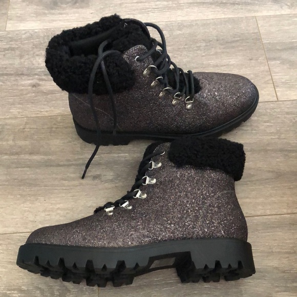 glitter hiking boots